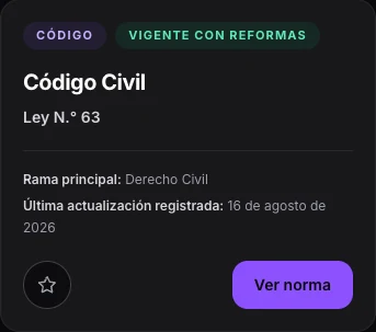 Estrella para guardar el Código Civil como favorito desde la legislación de LANX