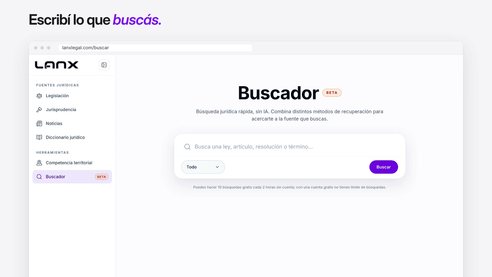 Búsqueda real en LANX, desde una consulta hasta sus resultados